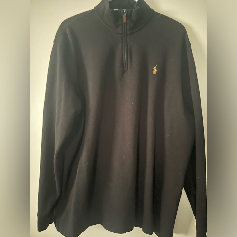 Men’s polo Ralph Lauren black half zip pullover